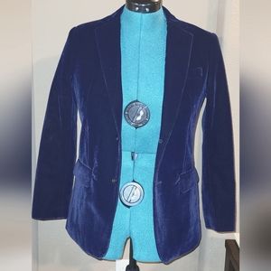 Rich deep midnight  blue velvet blazer Great as Women’s Small!